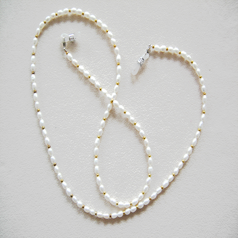 Mask Chain Holder - Moda óculos frisado real natural pérola