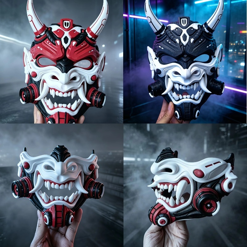 Black Face Mask Pack - Nova Máscara Genérica de Demônio Oni